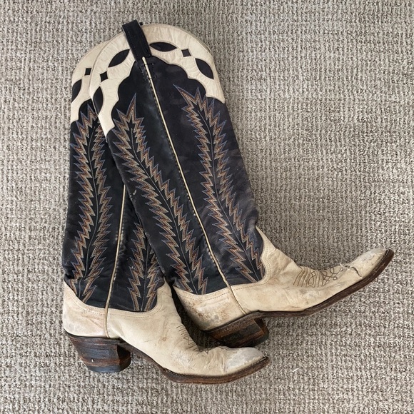 Vintage tall leather cowboy boots - Picture 1 of 4